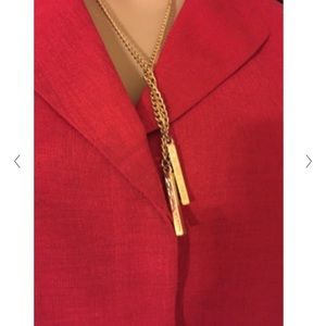 Michael Kors Gold Lariet Logo Bars Necklace